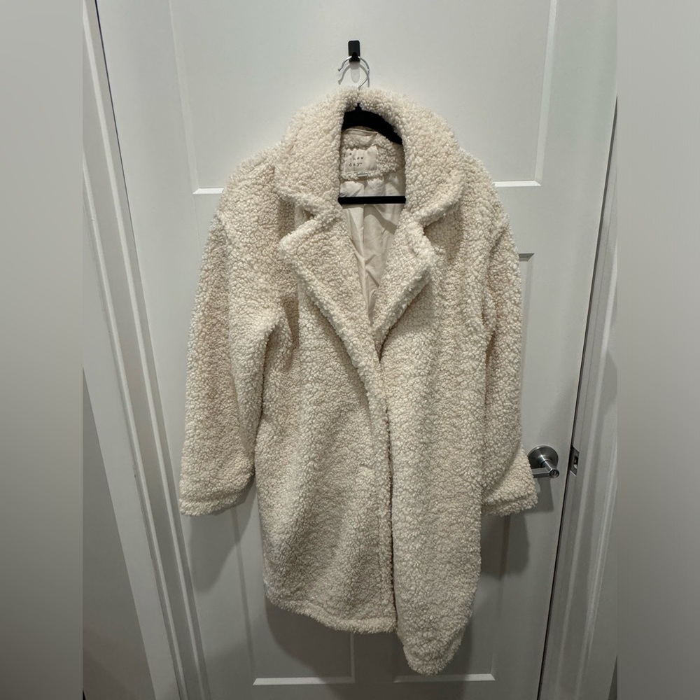 A New Day, white, long women’s coat, size L